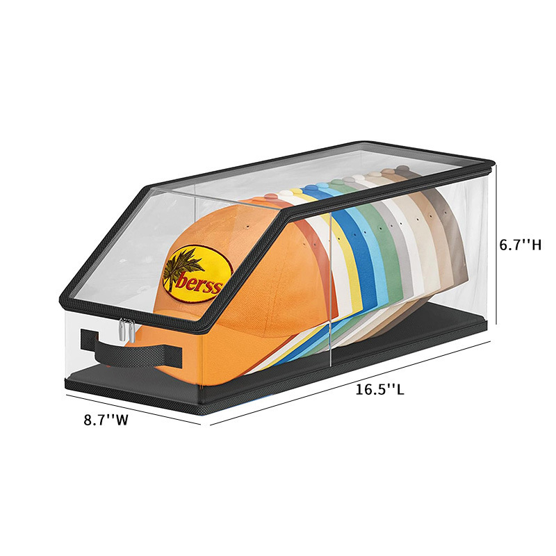 Hat box hard shell transparent black