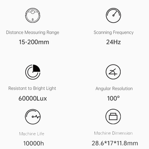 Solid State Lidar Sensor SSL-20L 15-200mm Entfernungs bereich 100 Grad Sichtfeld Home Service Robot Avoidance Sensing Module - Product Image 4