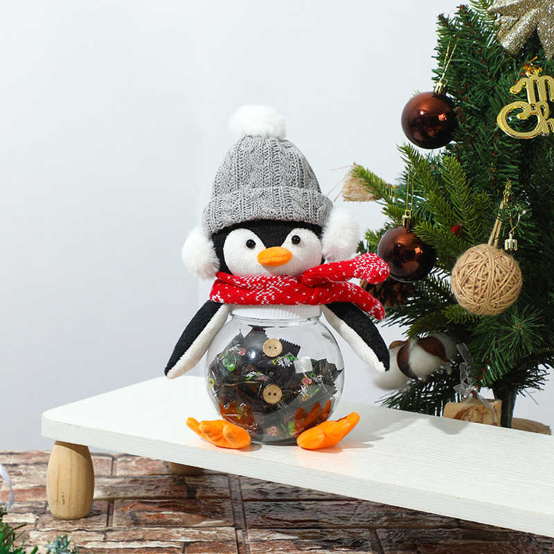 Gray Hat Penguin Candy Jar