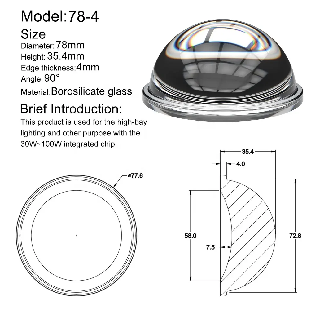 23MM 26MM 28MM 38MM 48MM 68MM cam mercek asferik şekil braketi ile kitleri