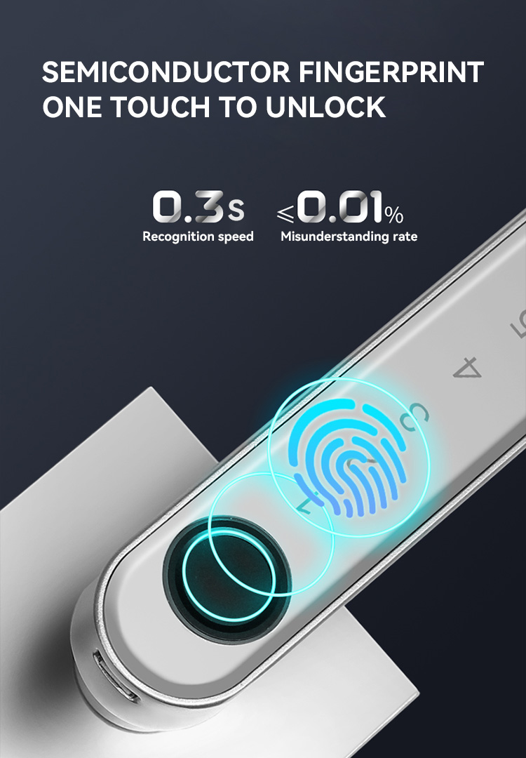 Cheap Fashion Waterproof Digital Biometric Security Fingerprint  Keypad Home Ttlock Phone Door Smart Lock