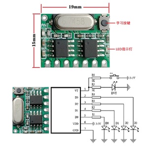 Kleines 433MHz drahtloses HF-Empfänger-Decoder-Modul, Fernbedienung empfänger platine Rf 433-Kartenschalter - Product Image 3