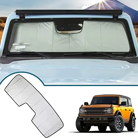 Pare-soleil avant pour Ford Bronco 2021 accordéon pare-soleil pliant Protection pare-soleil réflecteur couverture de pare-soleil