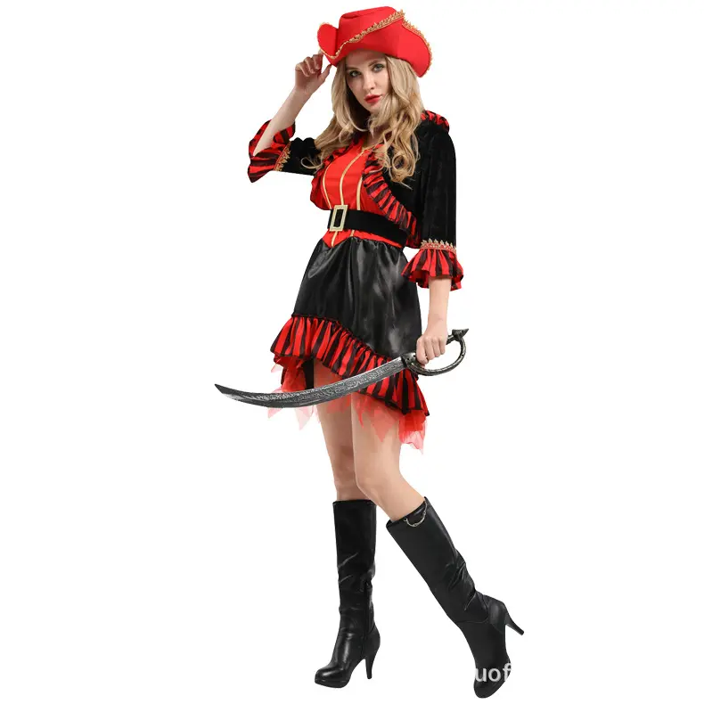 Costume adulto di Halloween Cosplay medievale occidentale femminile pirata festa Costume da gioco di ruolo pirata vestito Costume
