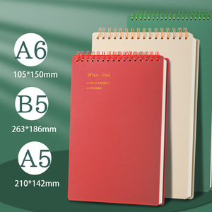 <strong>A5</strong> A6 B5 Retro <strong>PP</strong> Hard Cover Flip up Top Double Coil Grid Horizontal Line <strong>Custom</strong> Register Paper White Spiral Student <strong>Notebook</strong> - Product Image 2
