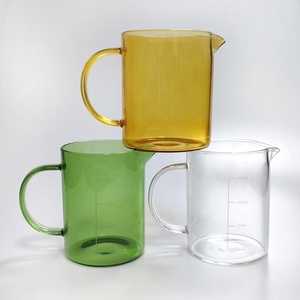 400ML 450ML Real Color Clear Customization Heat Resistant Measuring Glass <strong>Cups</strong> with Handle and Spouts Beaker Mugs Coffee <strong>Cup</strong> - Product Image 3