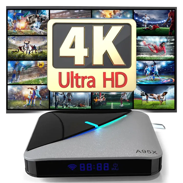 Kotak tv android A95X iptv android, set top box android 4K HD, RAM 4GB