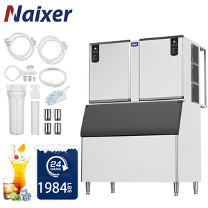 Naixer เครื่องทำน้ำแข็งขนาดใหญ่1ตัน2ตันต่อวันพร้อมถัง771lbs เครื่องทำน้ำแข็งขนาดใหญ่ผ่านการอนุมัติจาก CE