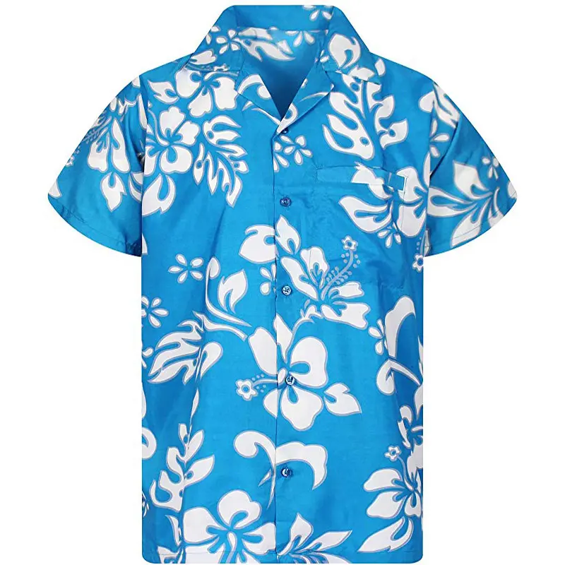 Camisas para hombre Moda 2024 Ropa de verano Manga corta Tamaño grande Playa hawaiana Camisa floral informal