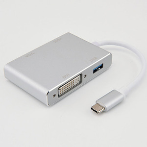 Convertidor de adaptador de Puerto múltiple de tipo C a HDMl DVI 4K VGA con estuche USB 3,1 - Product Image 1