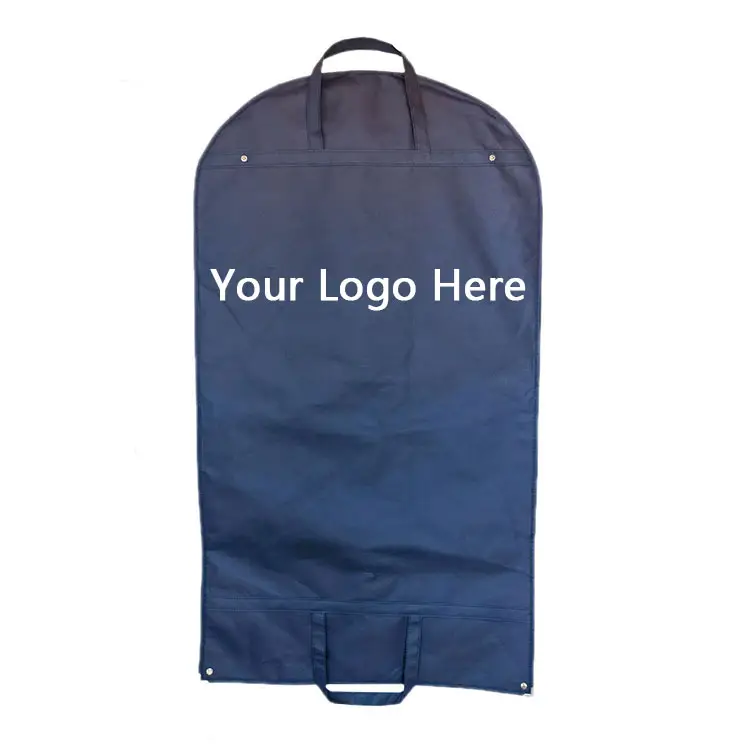 Custom Alta Qualidade Impresso Logotipo Não Tecido Fold Garment Suit Cover Homens Não Tecido Suit Bag Com Zipper Para Roupas