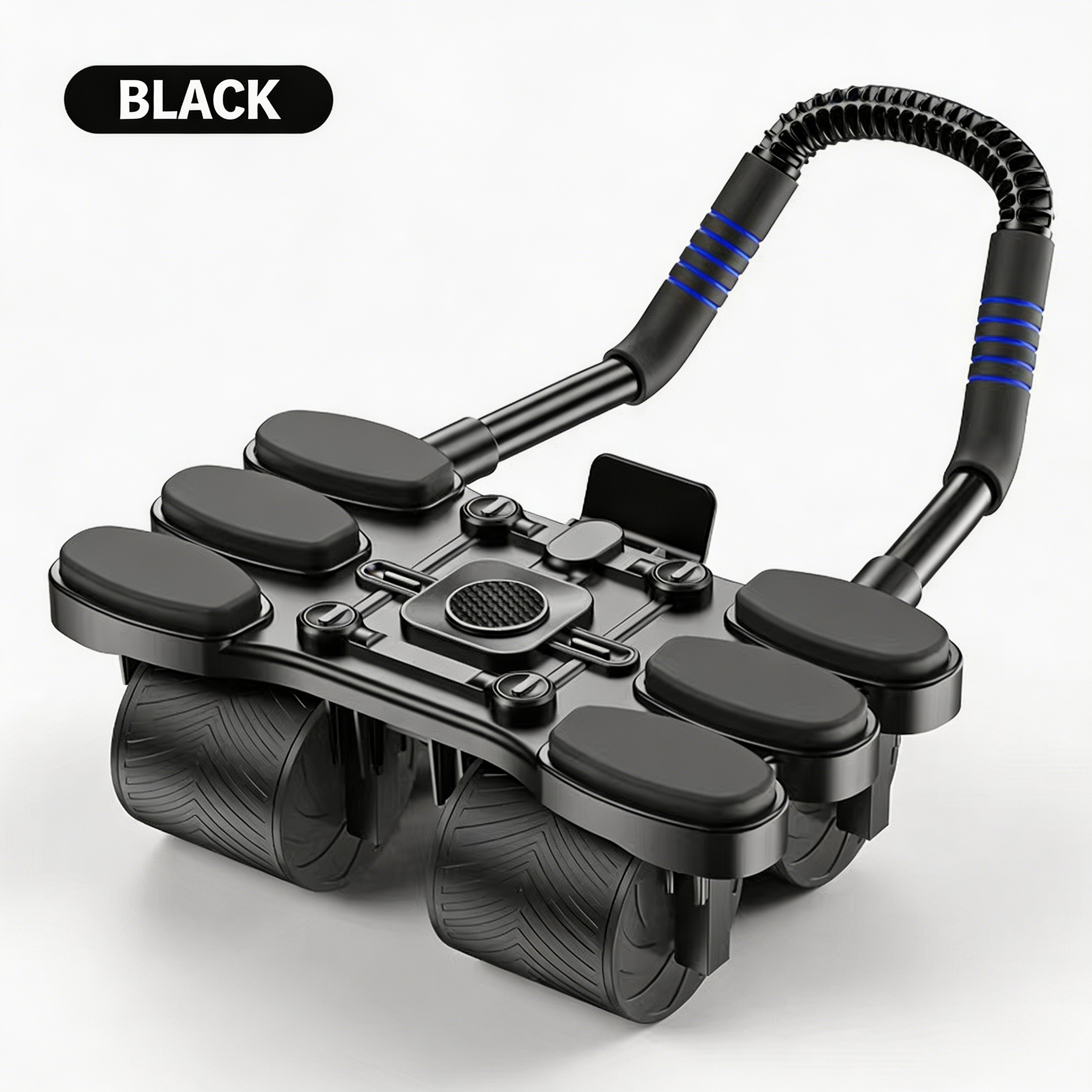 Cadre M 6 coude 4 roues-tout noir genouillère