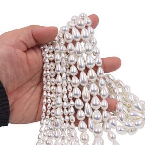Tear <strong>Drop</strong> Shaped High-Lighting Sparking Crystal Pearl Glass Beads Full <strong>Hole</strong> Round Loose Pearls Jewelry Making Imitation Pearl - Product Image 3