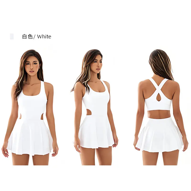 Jupes de sport personnalisées pour femmes, fitness, robe de tennis à séchage rapide avec coussinet de poitrine