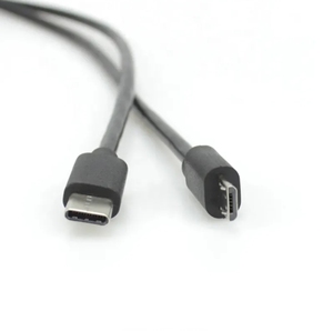 Wholesale <strong>Black</strong> 30cm <strong>USB</strong> 2.0 Micro Male to <strong>Usb</strong> c Male Fast Data Charging Cable - Product Image 3