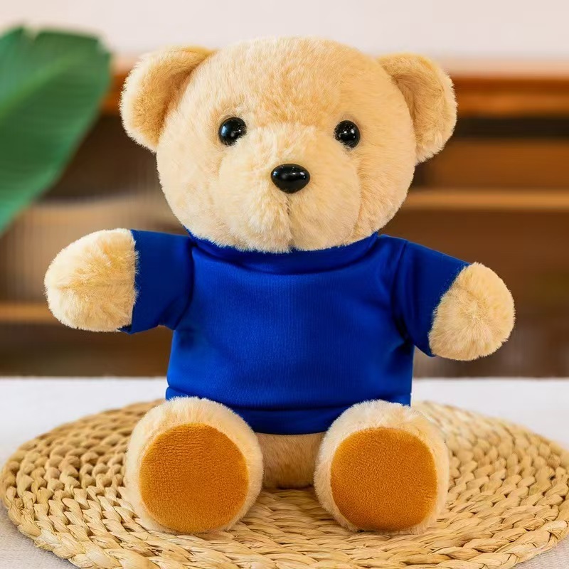 Orsetto di peluche 30 cm con T-shirt blu - Modello 3