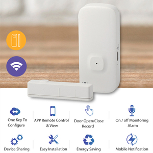 Sensor de ventana magnético inteligente con Wifi, Sensor de contacto de seguridad para el hogar, compatible con aplicación Tuya, Monitor móvil - Product Image 4