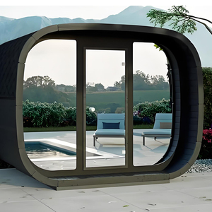 Modern Design Outdoor Cedar Wood Sauna Container with Cube Shape Black Color Dry Steam Function and <strong>Computer</strong> <strong>Control</strong> Panel - Product Image 4