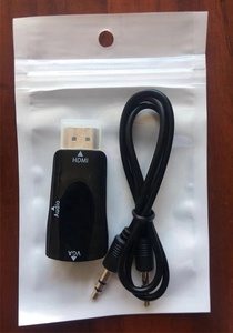 HDMI a VGA con Adaptador de Audio macho a hembra con salida de Audio de 3,5mm para PC portátil sin alimentación, proyector, HDTV