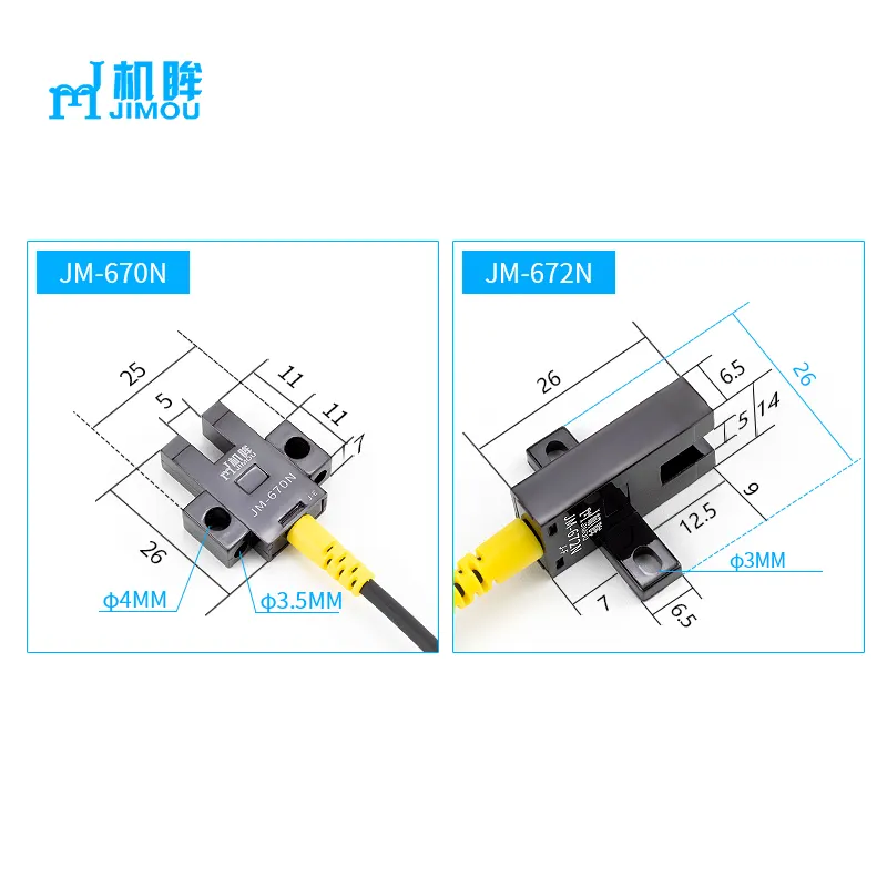 JIMOU 670 + 672 tipo di canale fotoelettrico interruttore di prossimità sensore