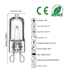 Honeyfly โคมไฟฮาโลเจนชุบสีฟ้า G4 12V 20W แก้วควอตซ์โคมไฟลูกปัดคริสตัลใสสีขาวธรรมชาติสำหรับโคมไฟกระจก - Product Image 6