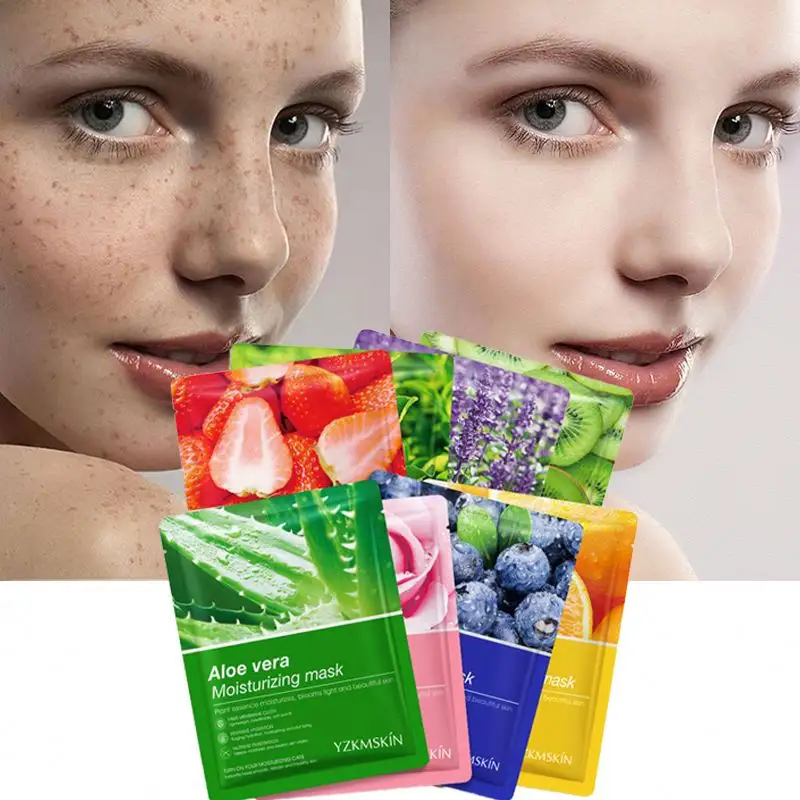 Vente en gros d'usine de masque facial aux fruits naturels bio masque facial blanchissant à la myrtille masque facial hydratant naturel bio pour soin de la peau