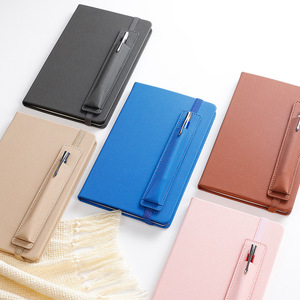 高品质多色PU皮革200页笔记本A5定制期刊议程笔记本带笔 - Product Image 4