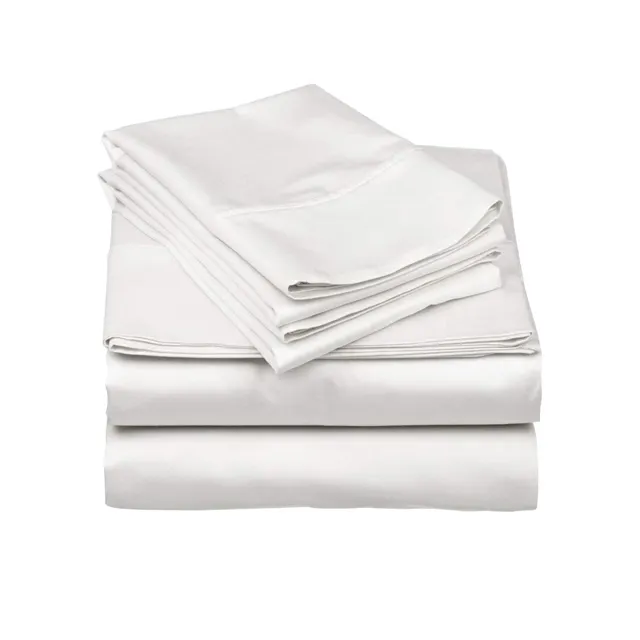 Draps de lit de luxe en coton égyptien, 1000 fils, largeur 100%, avec plis longs