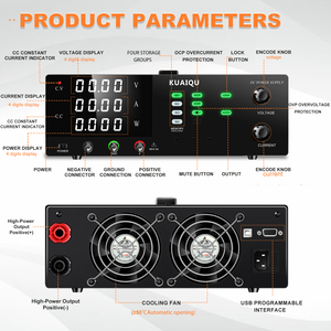 R-SPS10020S-RS232 100V 20A 2000W DC memoria dati OCP OVP Buzzer laboratorio programmabile Encoder funzione di blocco manopola - Product Image 2