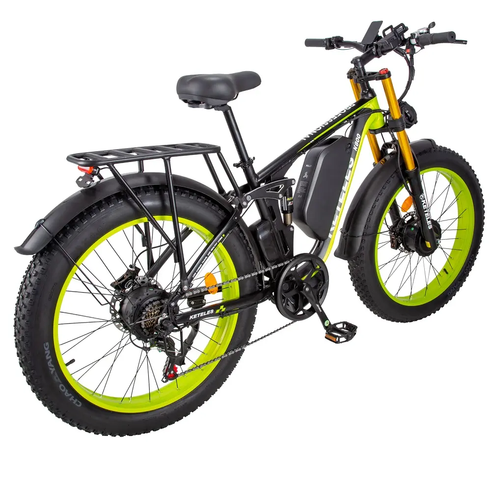 Magazzino degli stati uniti spedizione gratuita Enduro e-Bike 2000W motore 23AH batteria a due ruote motrici 26 "x 4.0" Fat Tire Dual Motor bici elettrica