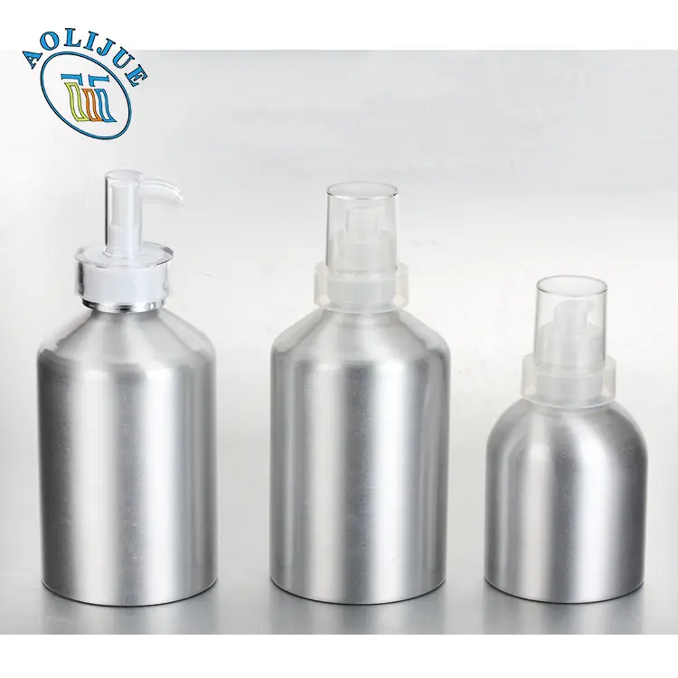 Recyclable Aluminium Screw Bottle Metallic Bottle Haircare Aluminium Bottles White For Cosmetic Packaging