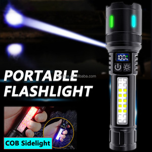 Hợp kim nhôm tự vệ cao lumens sạc pin sạc Zoomable Đèn pin Đèn pin Điện ánh sáng - Product Image 4