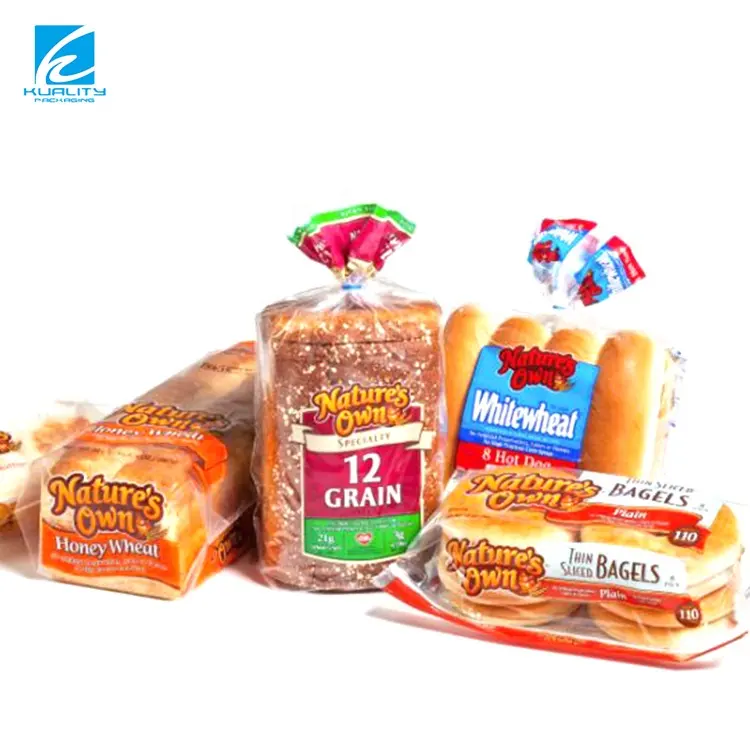 Biodegradable Customizable Logo Plastic Opp Label Baguette Toast Bread Bags With Windows