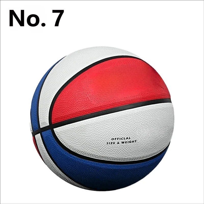 No 7 rubber blue white red basketball