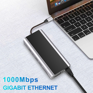 חם מכירות אלומיניום סגסוגת סוג C עגינה תחנת USB 3.0 SD/TF כרטיס קורא מרובה יציאות USB C Hub לmackbook