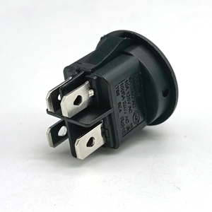 KCD yuvarlak Rocker anahtarı Spst Carling Rocker anahtarı siyah 4 Pin 2 pozisyon 220V tekne Rocker anahtarı