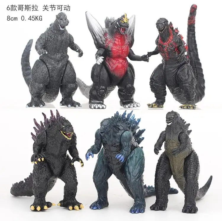 Commercio all'ingrosso periferiche di film mobili giunti Godzillas 6 stili di dinosauro modello pvc statua action figure