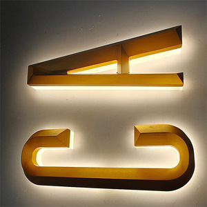 Benutzer definierte 3D Gold Alphabet LED Hintergrund beleuchtung Wand schild Edelstahl Kanal Buchstabe für Hochzeits beleuchtung Fernbedienung - Product Image 5