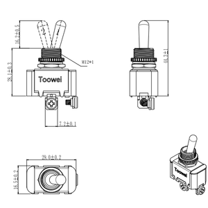 Toowei bán buôn vít thiết bị đầu cuối 10A 12V 220V đơn cực chuyển đổi chuyển đổi - Product Image 6