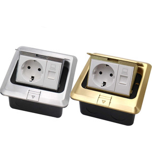 Fabbrica EU Standard Pop Up Presa di Terra RJ45 Dati Internet Del Computer Presa Prese 2 Vie Pavimento Elettrico Interruttori di Alimentazione Presa di - Product Image 4