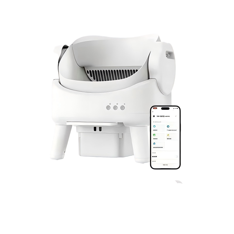 Application automatique pour bac à litière pour chat blanc