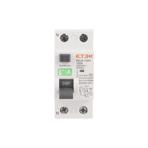 ETEK fabrika fiyat RCD RCCB 2P 10KA 40A 40A tip A RCCB artık akım devre kesici EKL6-100H - Product Image 5