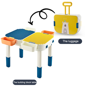 Kids Activity Table Set <strong>All</strong>-in-one Multi Compatible Suitcase Building Block Table Versatile <strong>Toys</strong> - Product Image 3