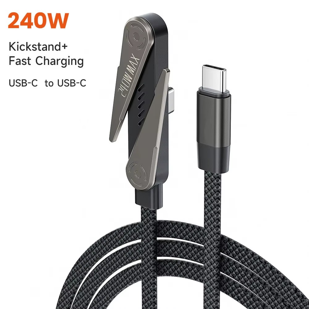 Black Charging Cable with Stand