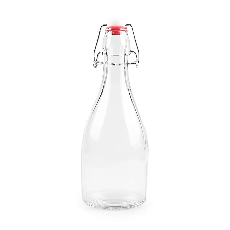 350ml 500ml 12oz chiaro secondo fermentazione Limoncello Kombucha acqua rotonda altalena bottiglie di vetro Flip Top