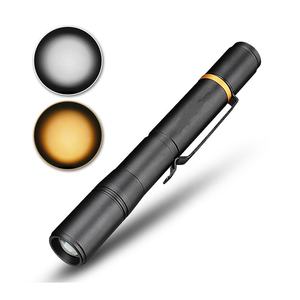 Onlystar <span class=keywords><strong>Mini</strong></span> penna a LED torcia impermeabile strumento medico diagnostico tascabile Clip bianco giallo luce AAA batteria EDC per uso esterno - Product Image 2