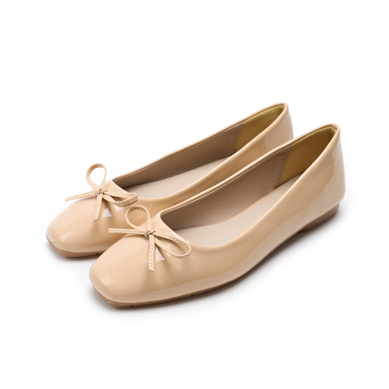 apricot patent leather