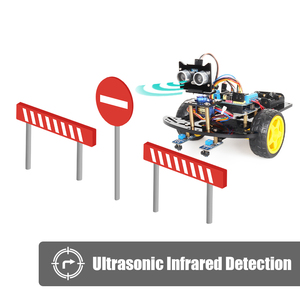 Tscin buny Smart Robot Car 2WD-Gehäuse-Kit mit Haupt steuer platine Ultraschall modul Fernbedienung mit Tutor ail für Arduino Kit - Product Image 6