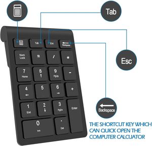 Extensions 10 Key Portable 2.4 GHz Wireless <strong>Numeric</strong> <strong>Keypad</strong> 22-Key Financial Accounting <strong>Number</strong> <strong>Keyboard</strong> for Laptop PC - Product Image 6