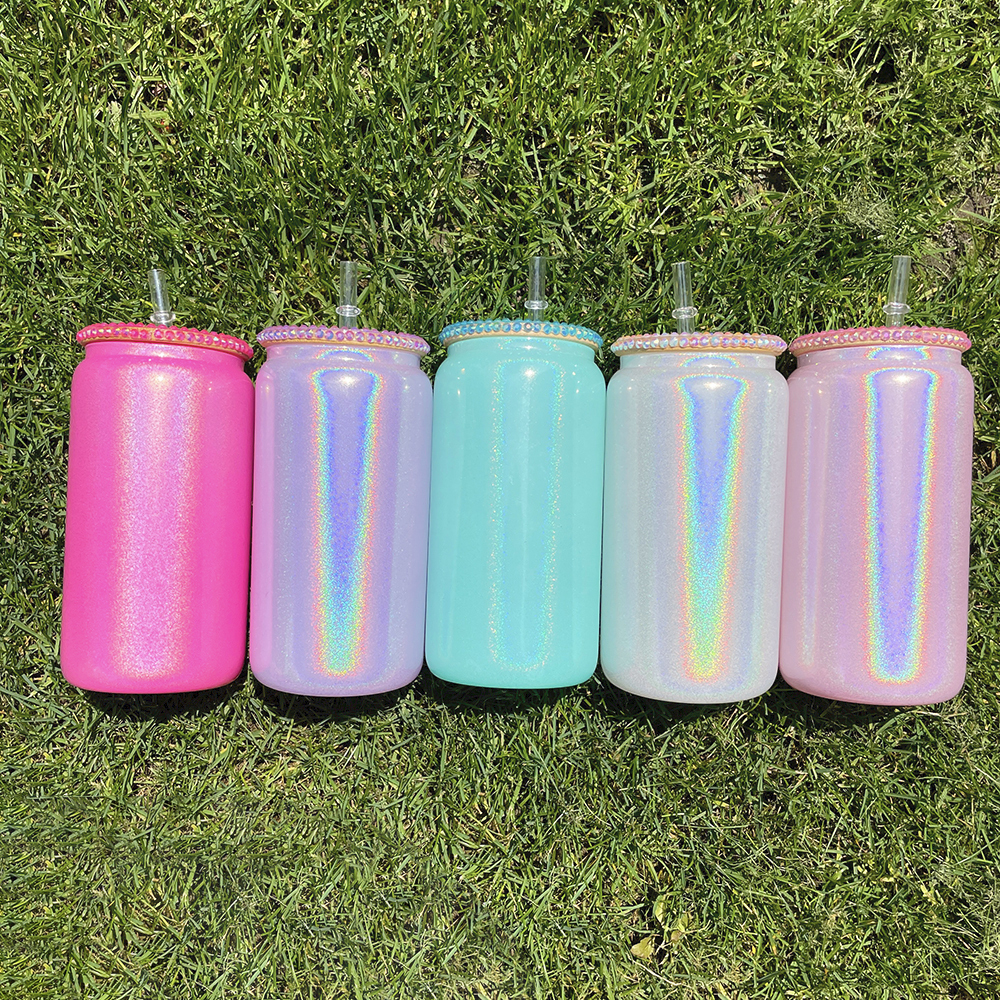 16oz shimmer with rhinestone lid